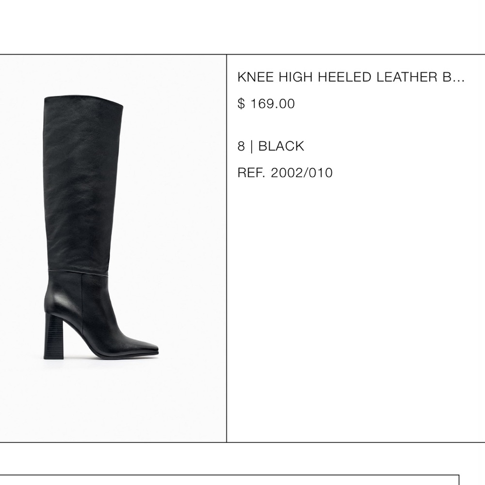 Knee high genuine leather heeled boots